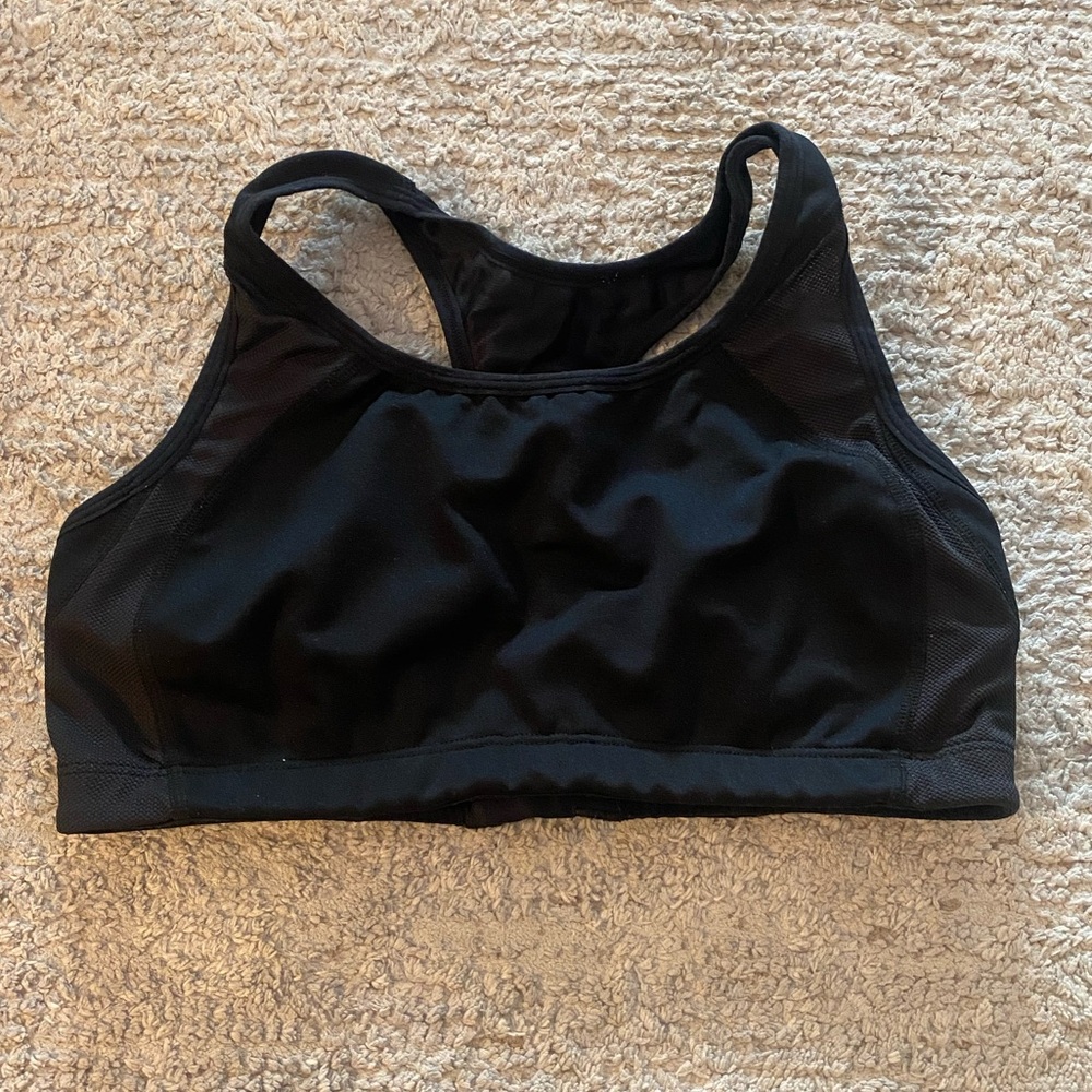 New Balance Womens Medium Black Sports Bra Racerback Workout Athletic Top M